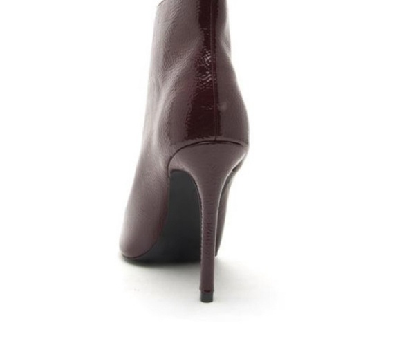 Burgundy booties PU LEATHER - Picture 3 of 8